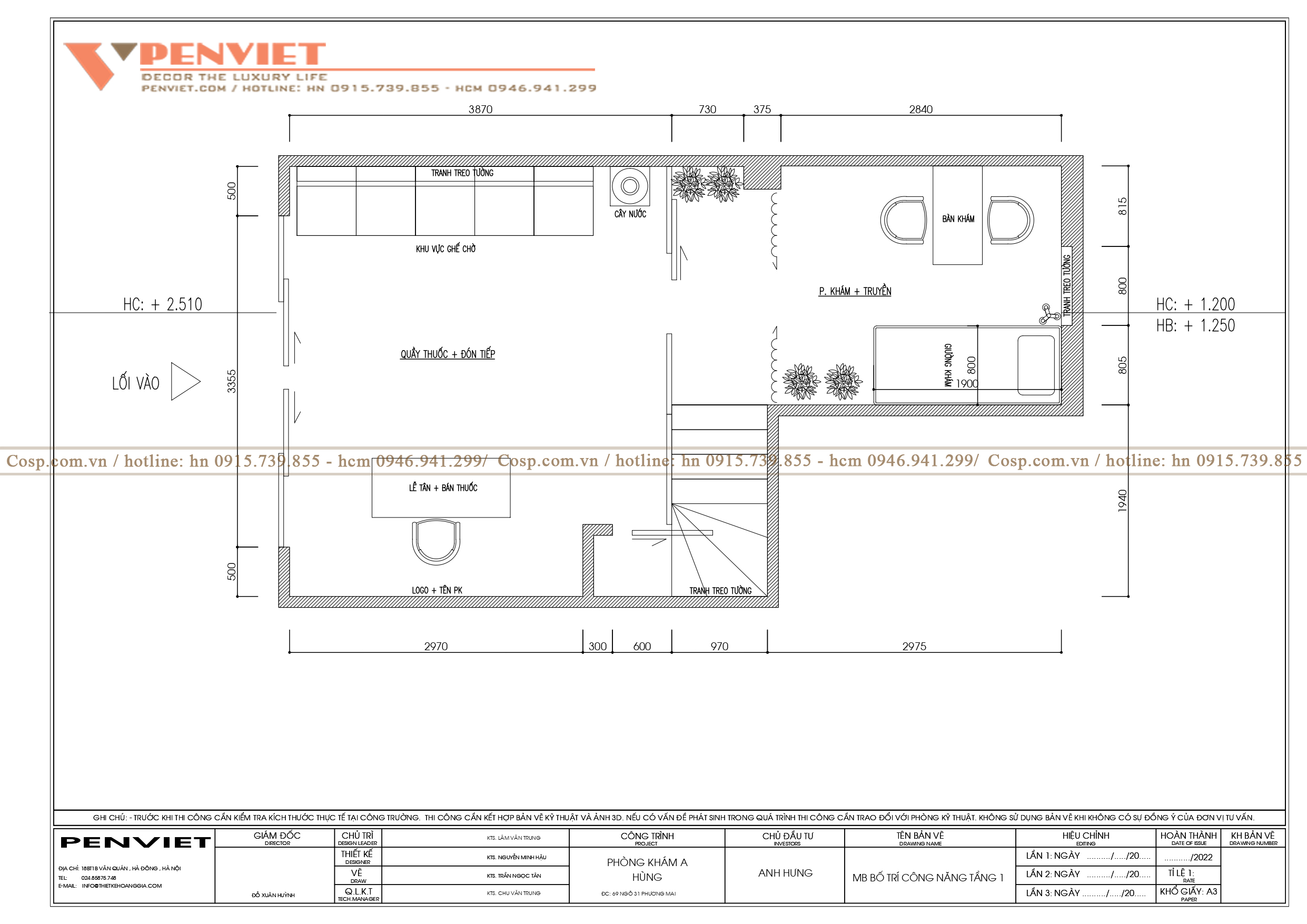 Mặt bằng công năng thiết kế phòng khám gan mật