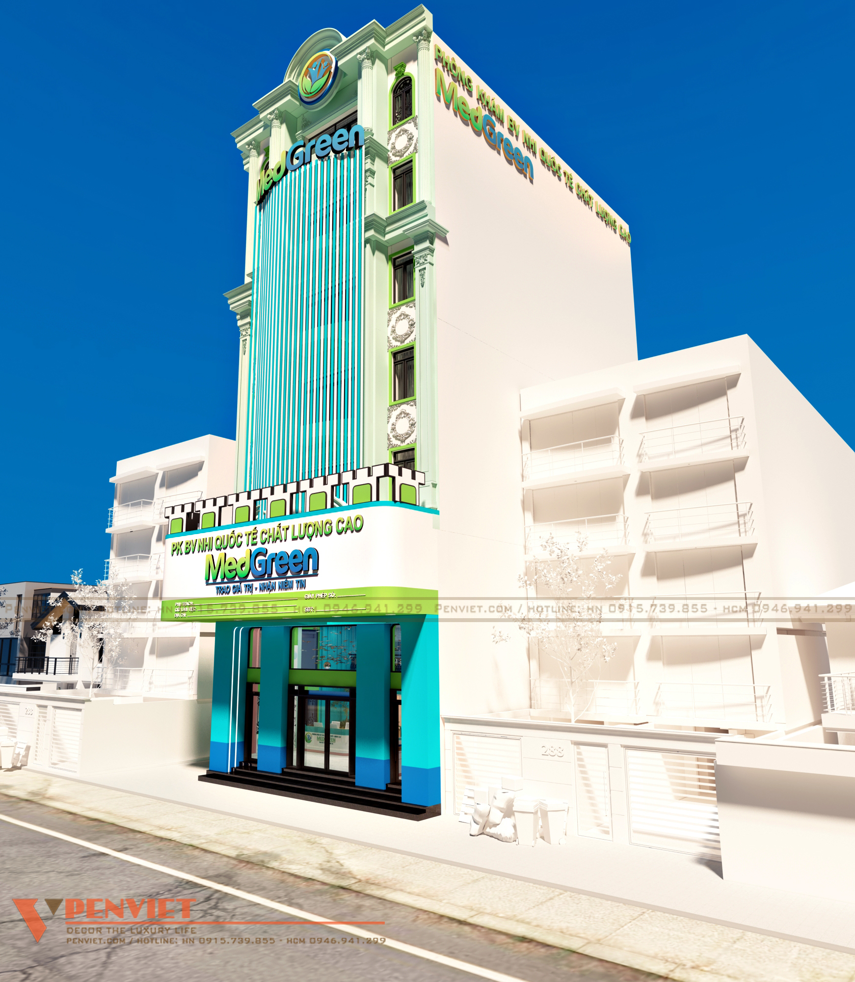 Thiết kế mặt tiền phòng khám bệnh viện