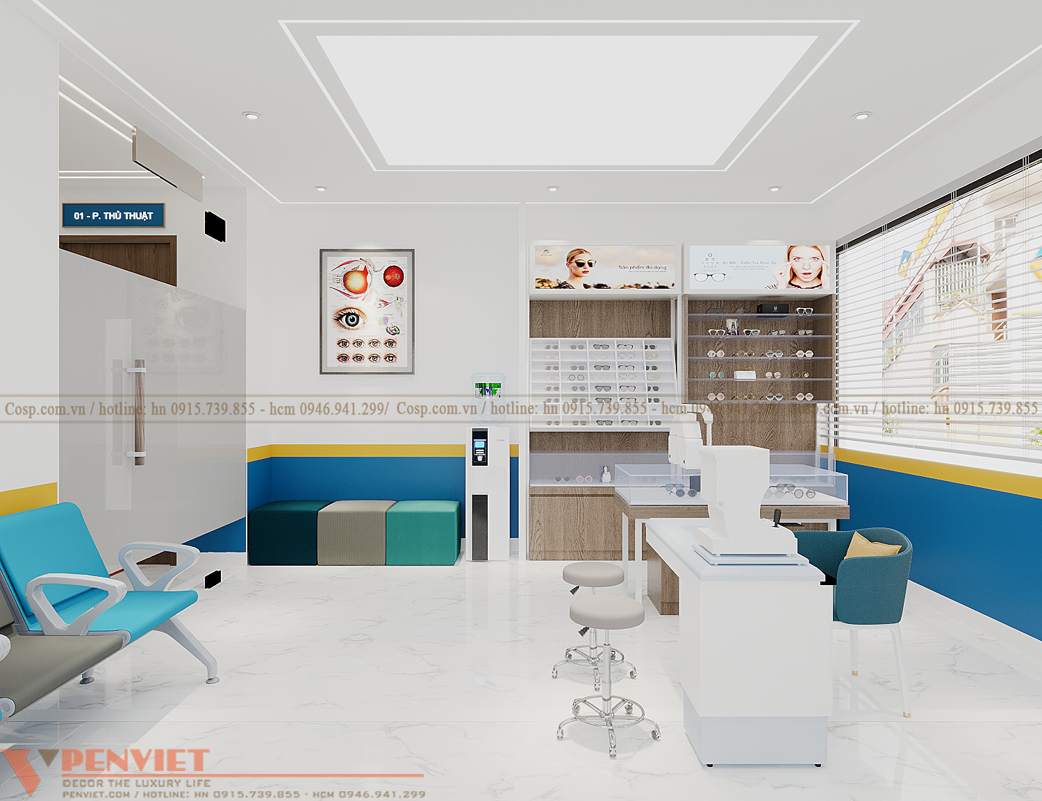 Thiết kế phòng khám mắt và đo mắt trong bệnh viện nhi chất lượng cao