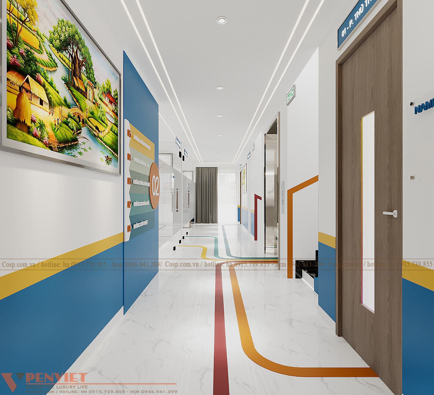 Thiết kế hành lang thang máy