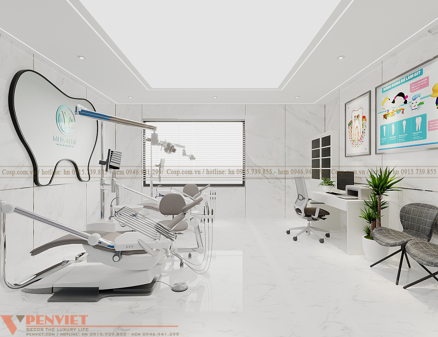 Thiết kế phòng khám răng hàm mặt tại bệnh viện nhi 