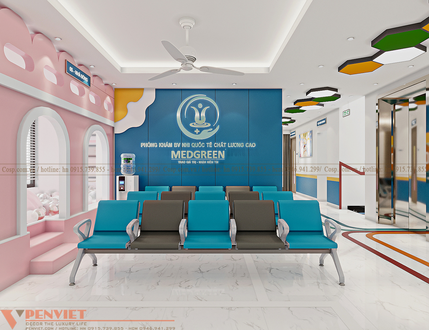 Thiết kế khu vực chờ trong bệnh viện