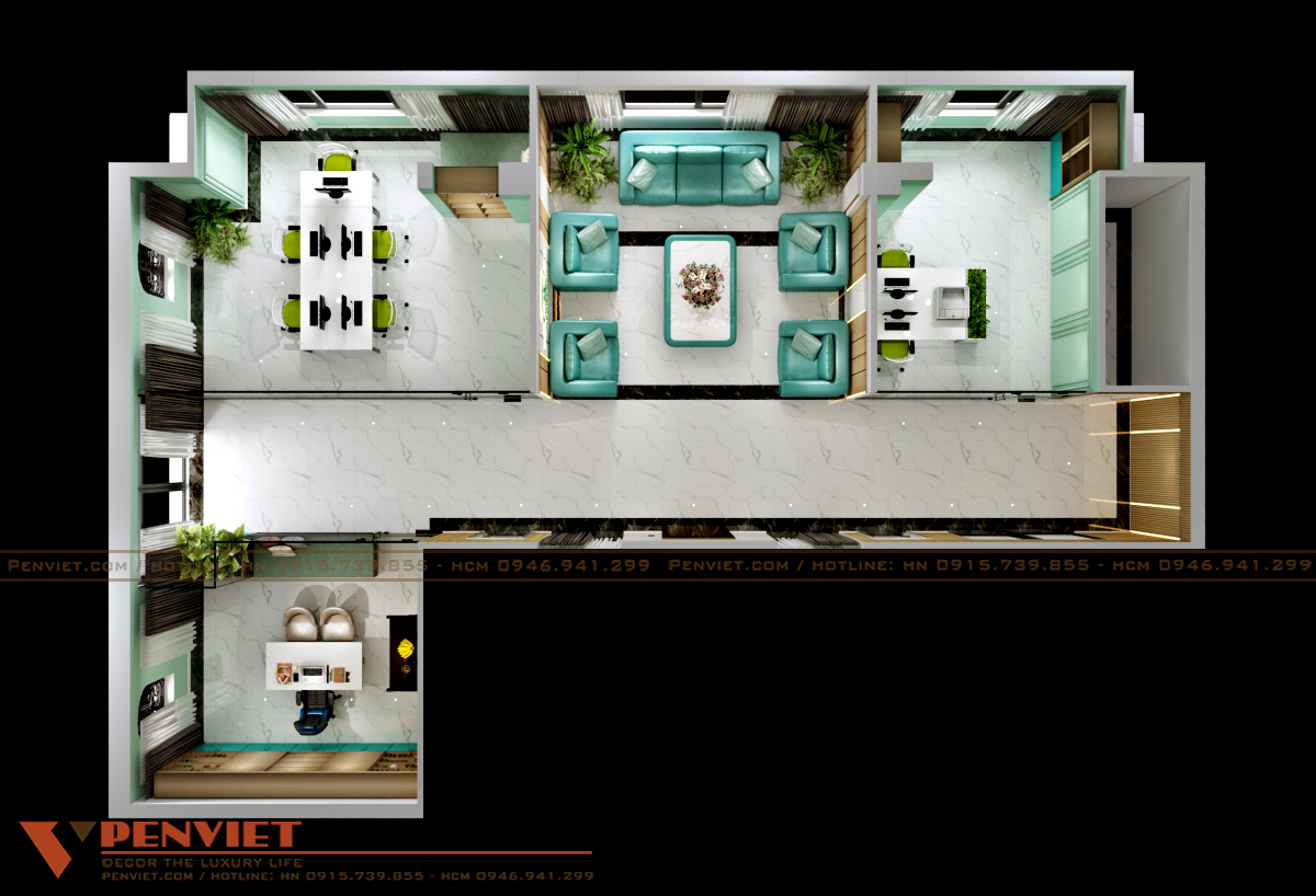 Bố trí mặt bằng công năng tầng 6