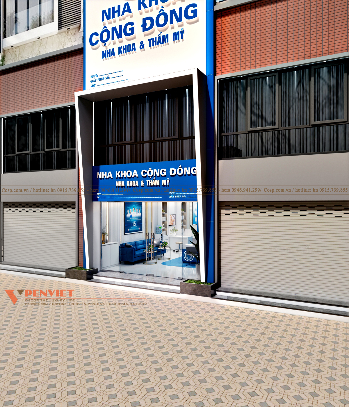 Thiết kế mặt tiền phòng khám nha khoa