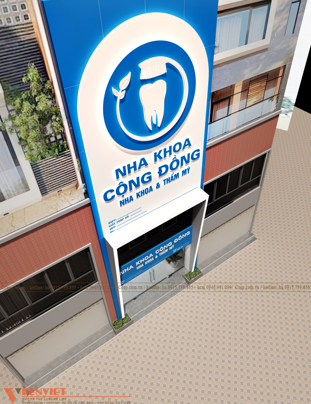 Thiết kế mặt tiền phòng khám nha khoa