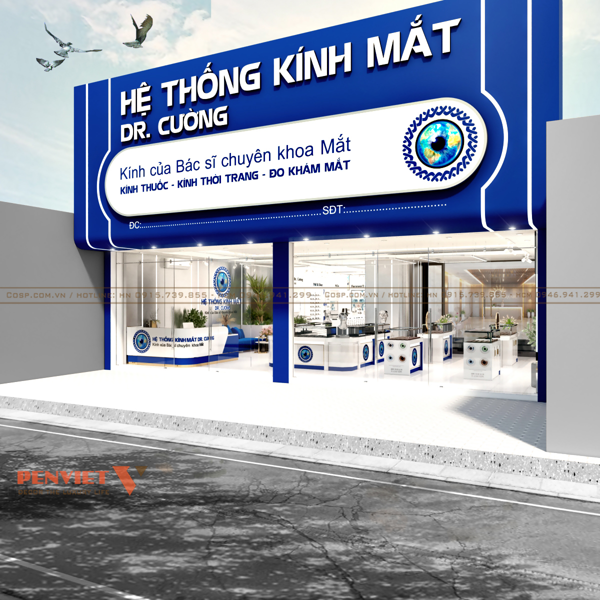 Thiết kế mặt tiền phòng khám hiện đại