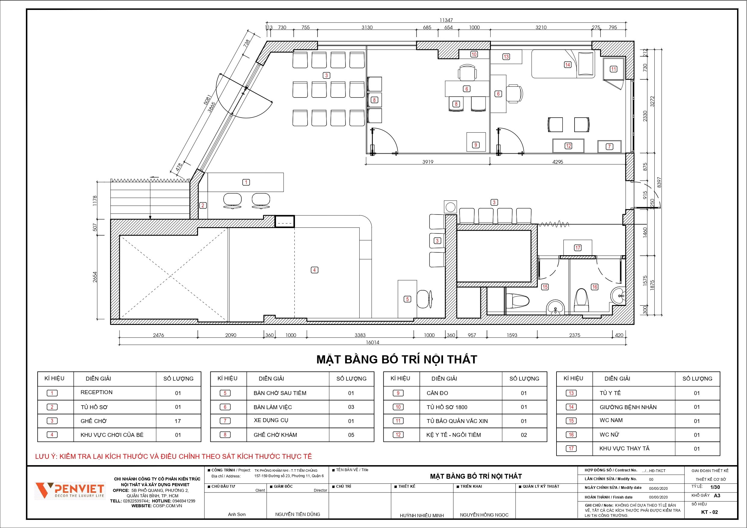 Bố trí mặt bằng công năng trung tâm tiêm chủng