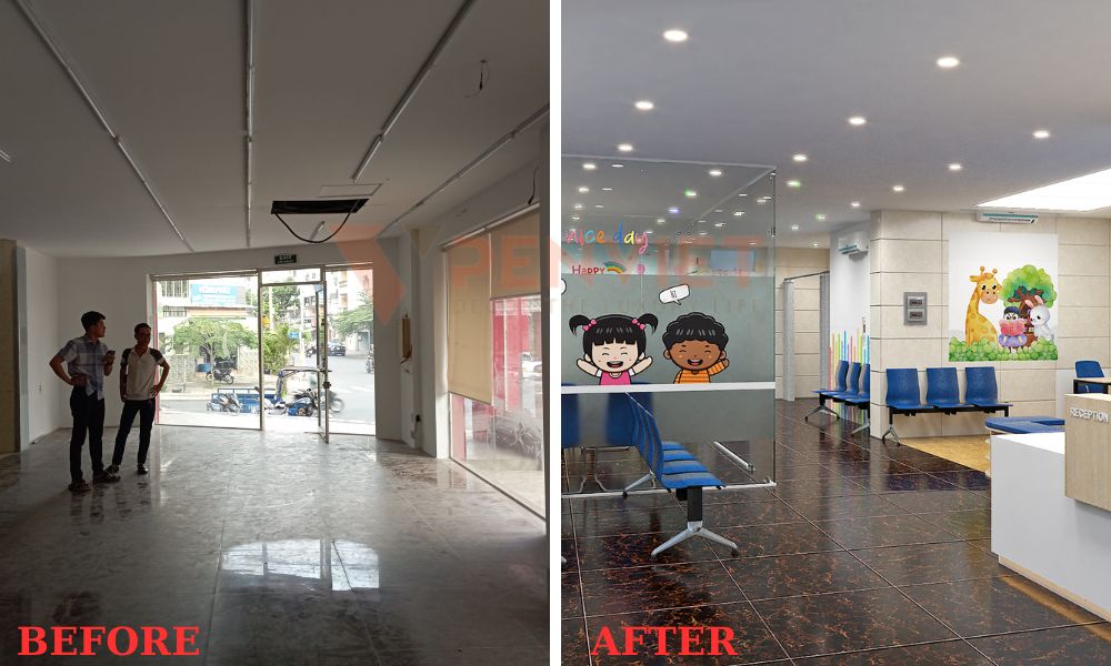 Trước và sau khi thiết kế trung tâm tiêm chủng RVC