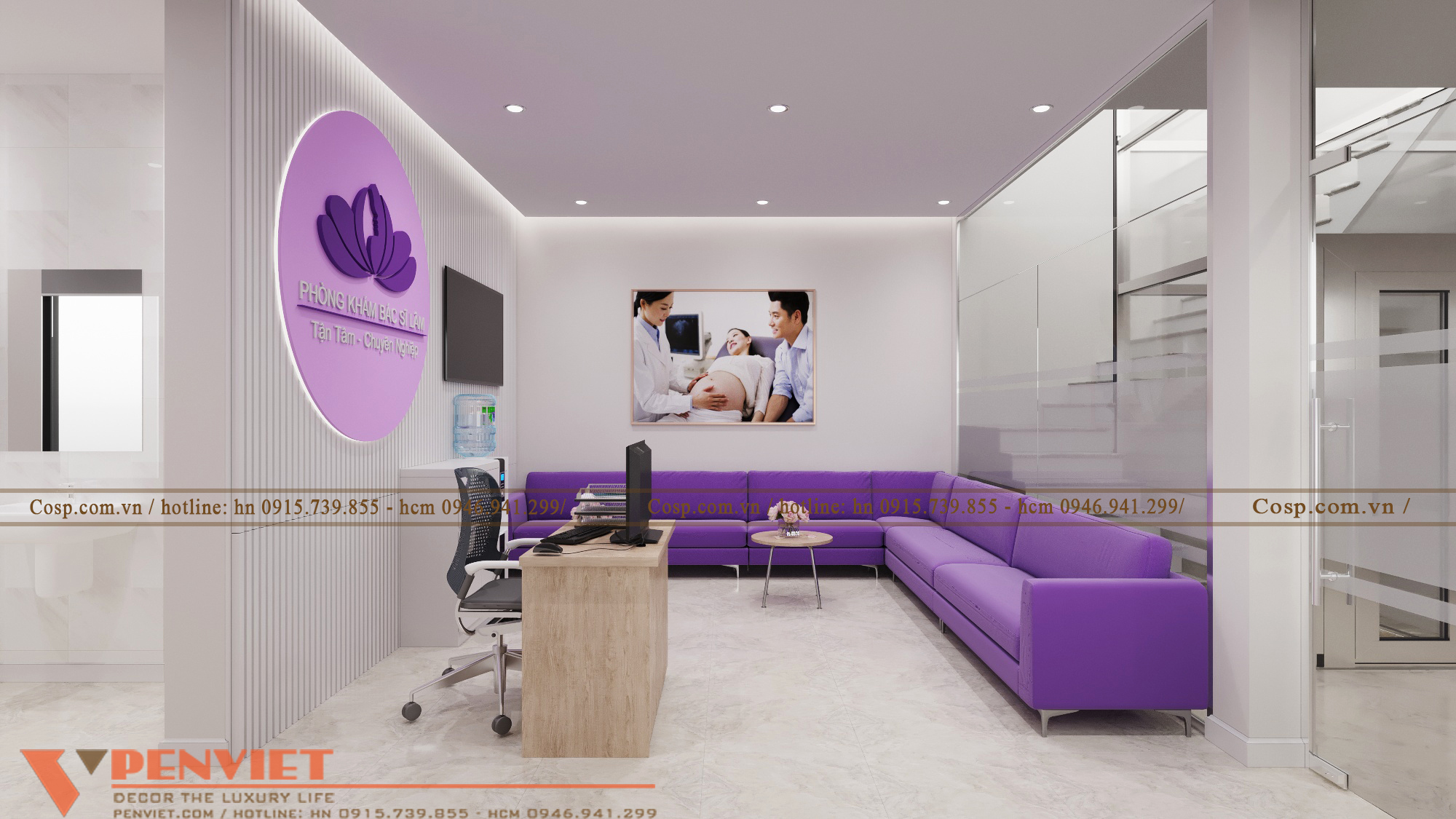 Thiết kế sảnh chờ thăm khám tầng 2