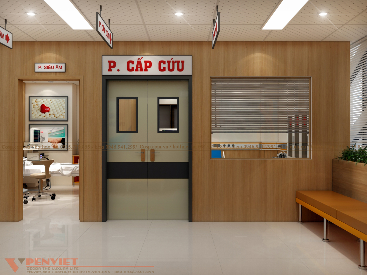 Thiết kế phòng cấp cứu phòng khám đa khoa Thiện Đức