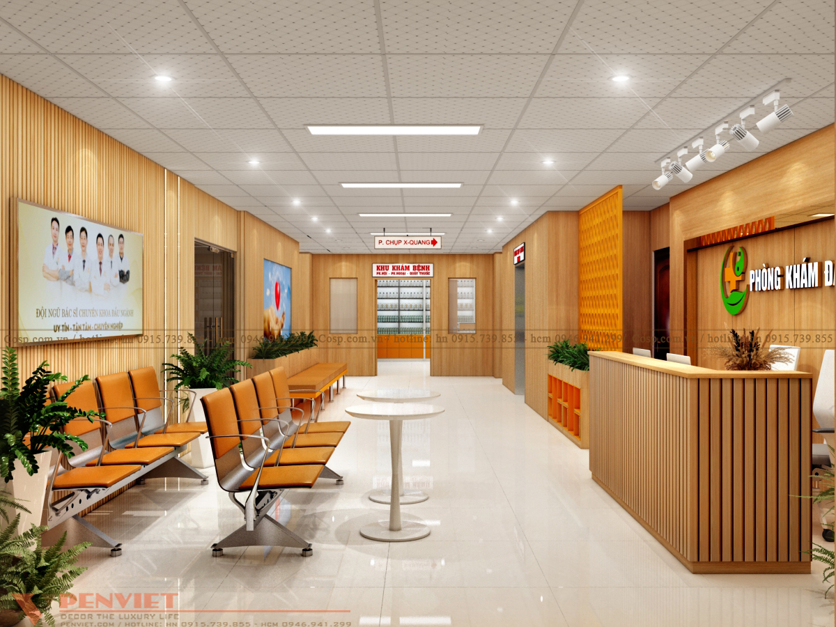 Thiết kế phòng lễ tân phòng khám đa khoa