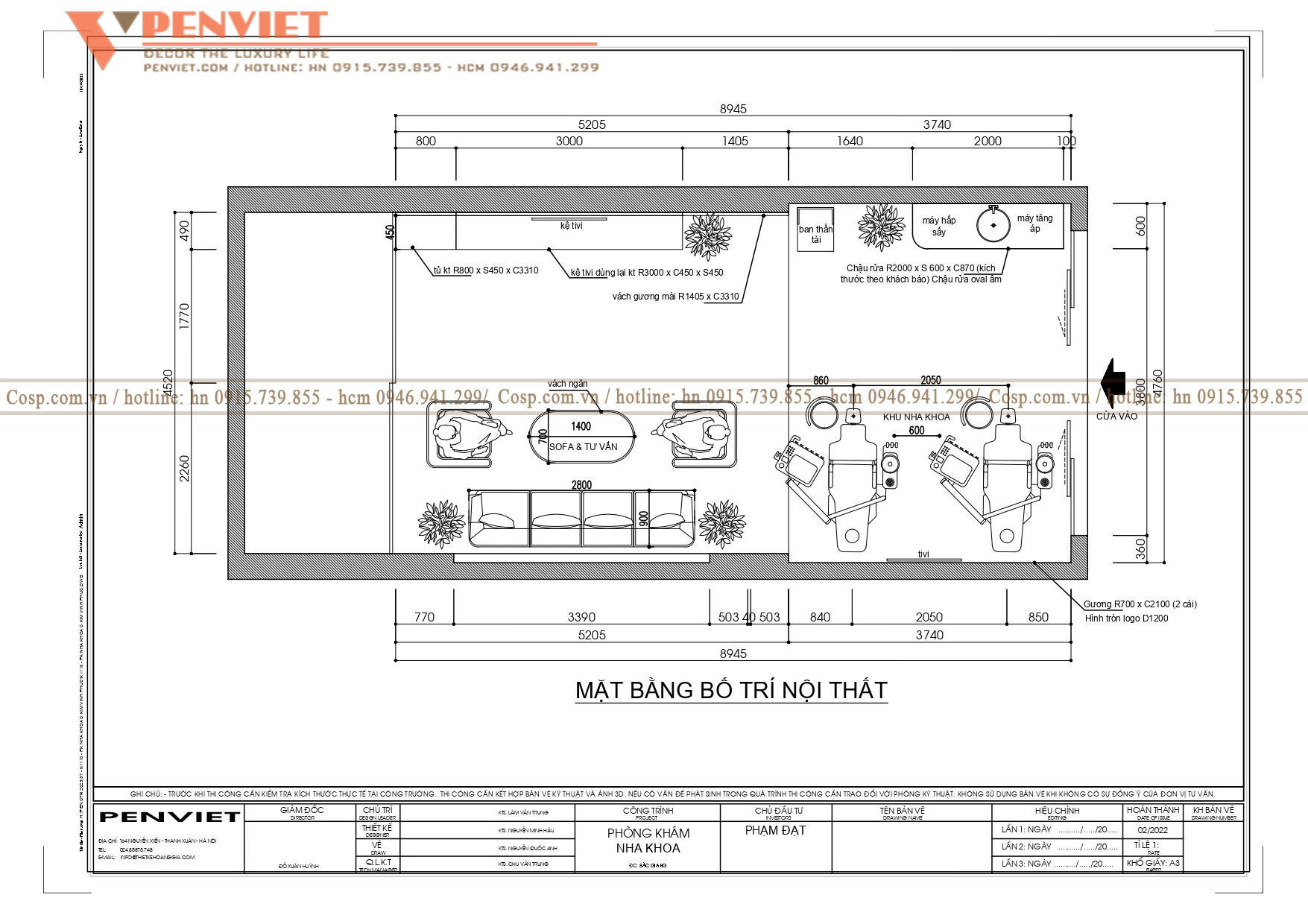 Mặt bằng công năng phòng khám nha khoa Trường Kim
