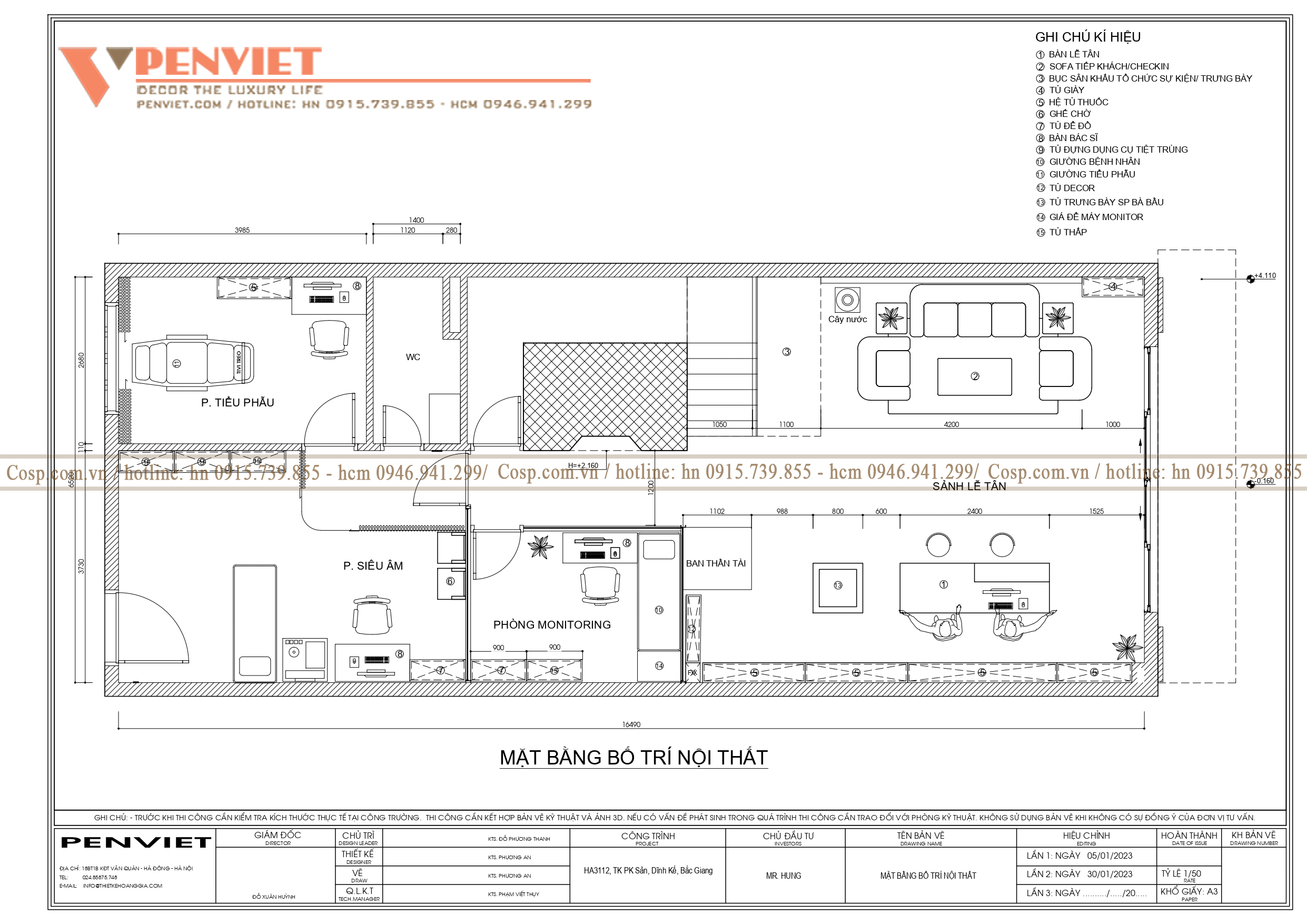 Mặt bằng công năng phòng khám sản phụ khoa