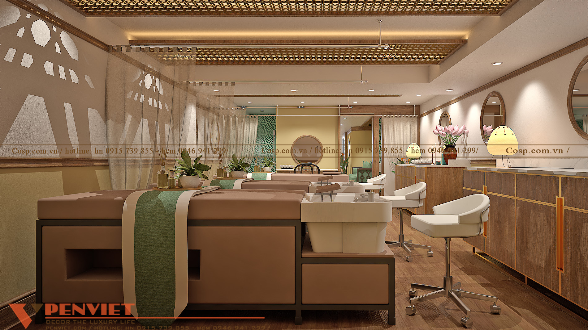 Thiet ke phong massage goi dau duong sinh