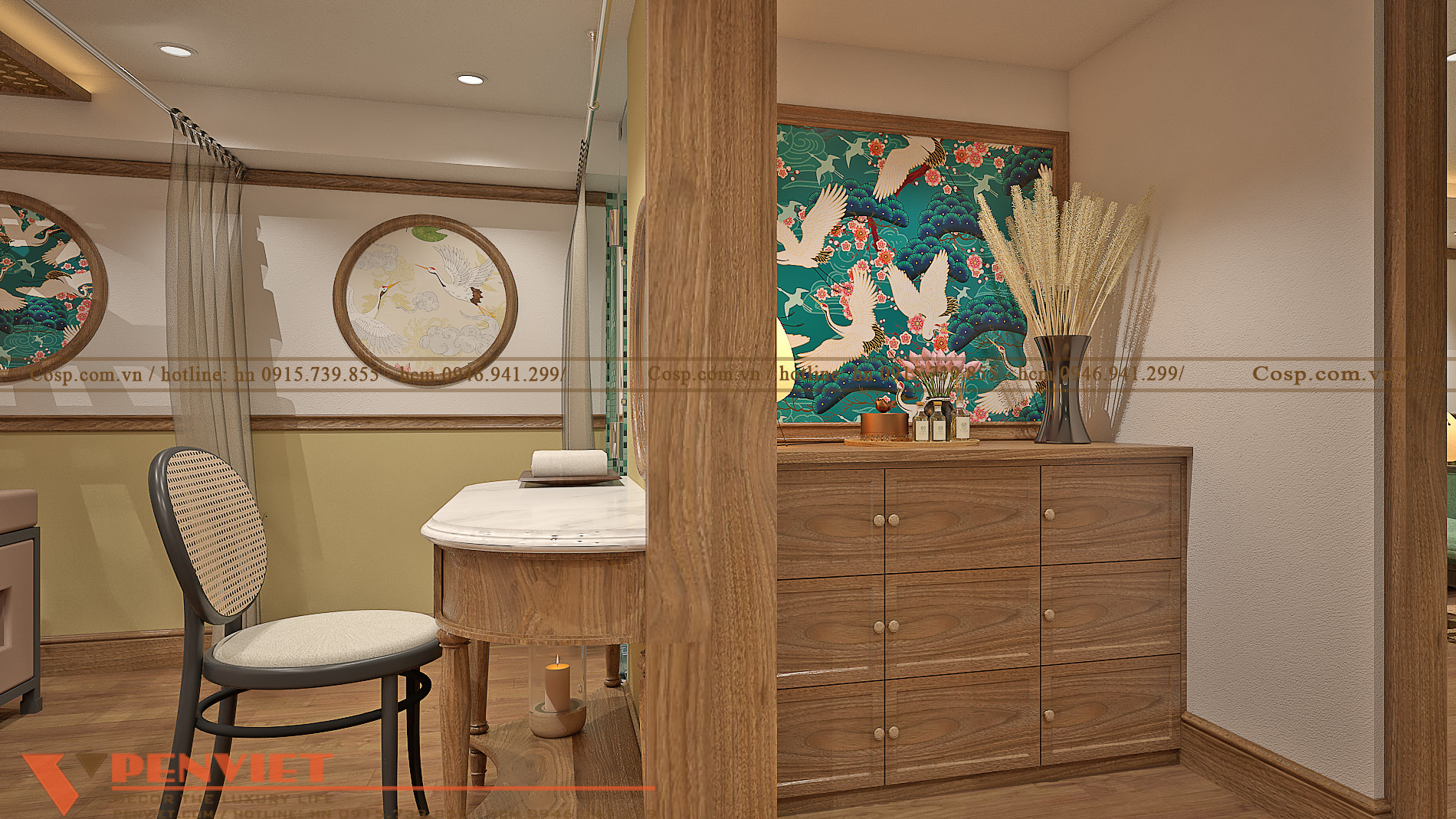 Thiết kế phòng lễ tân spa mộc mạc nhưng sang trọng