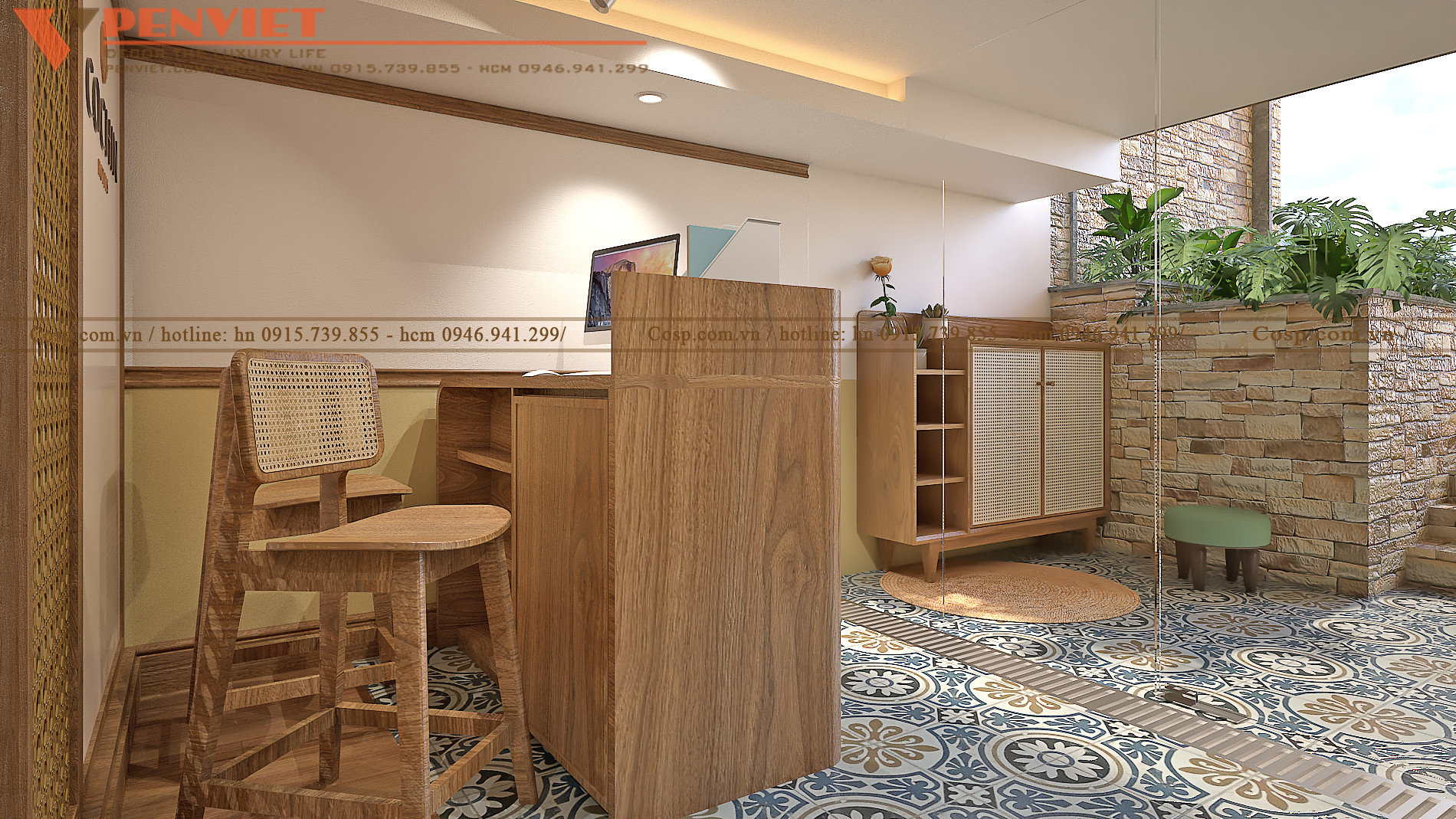 Thiết kế phòng lễ tân spa Sang Beauty