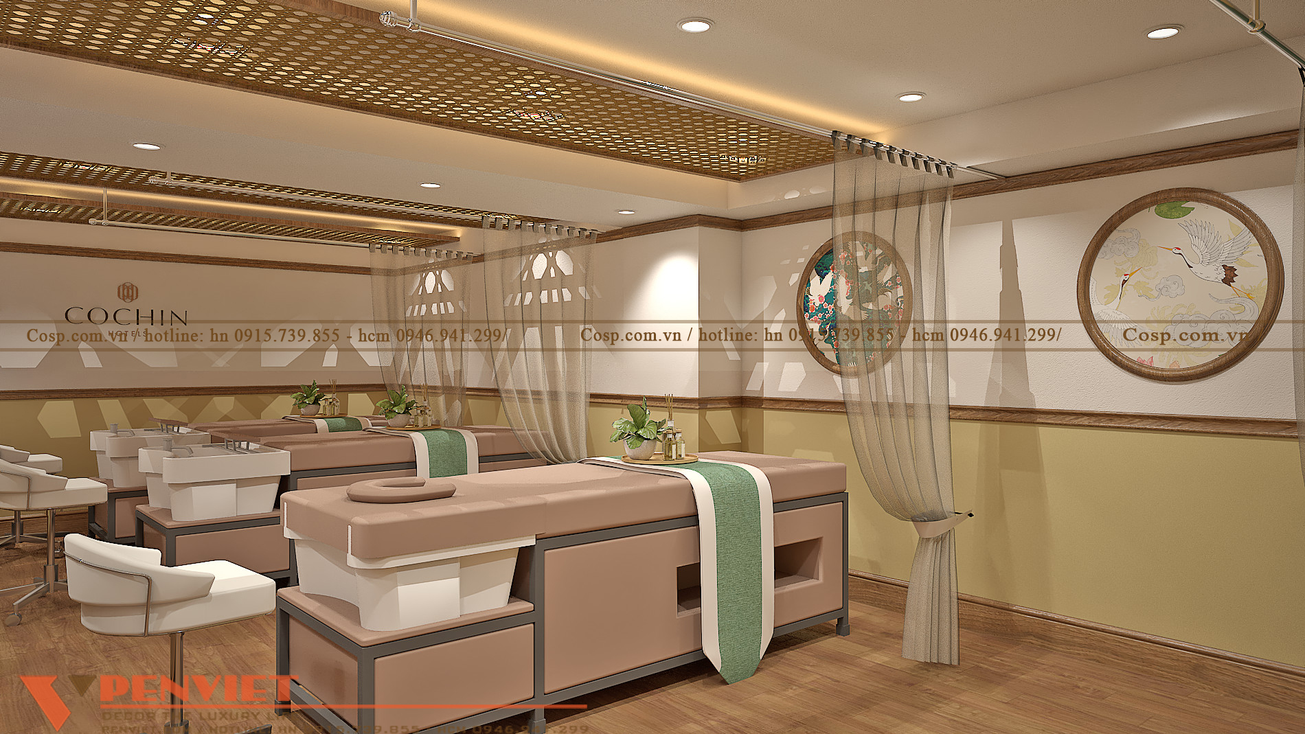 thiet ke phong massage va goi dau duong sinh