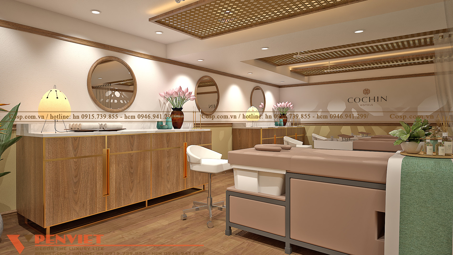 Thiết kế phòng massage gội đầu dưỡng sinh