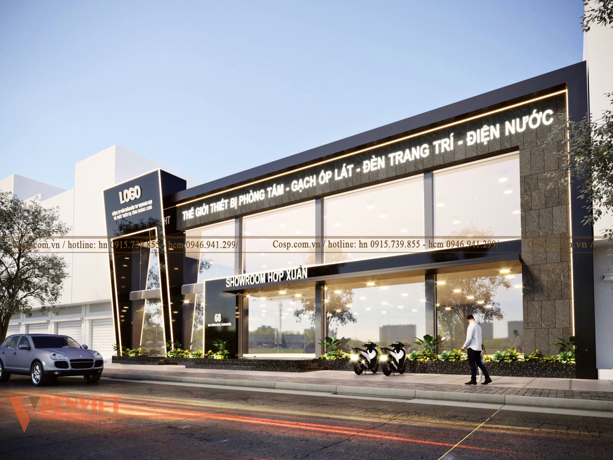 Không gian bên ngoài showroom Hợp Xuân