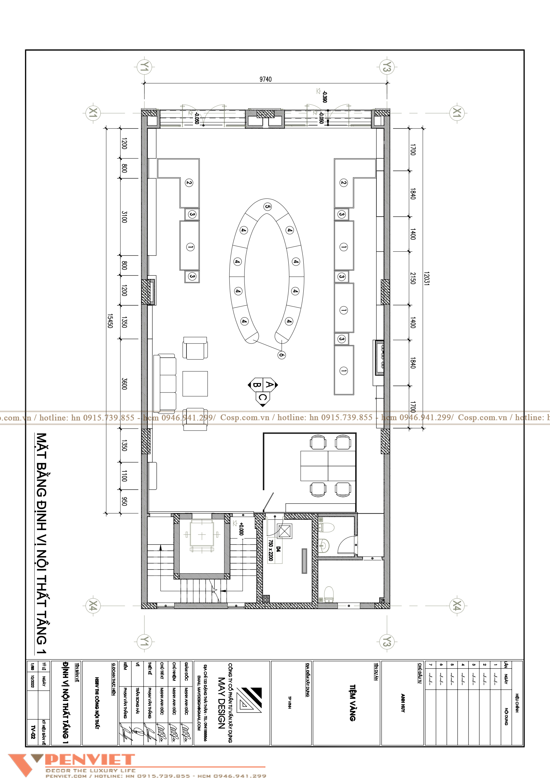 Mặt bằng công năng tiệm vàng