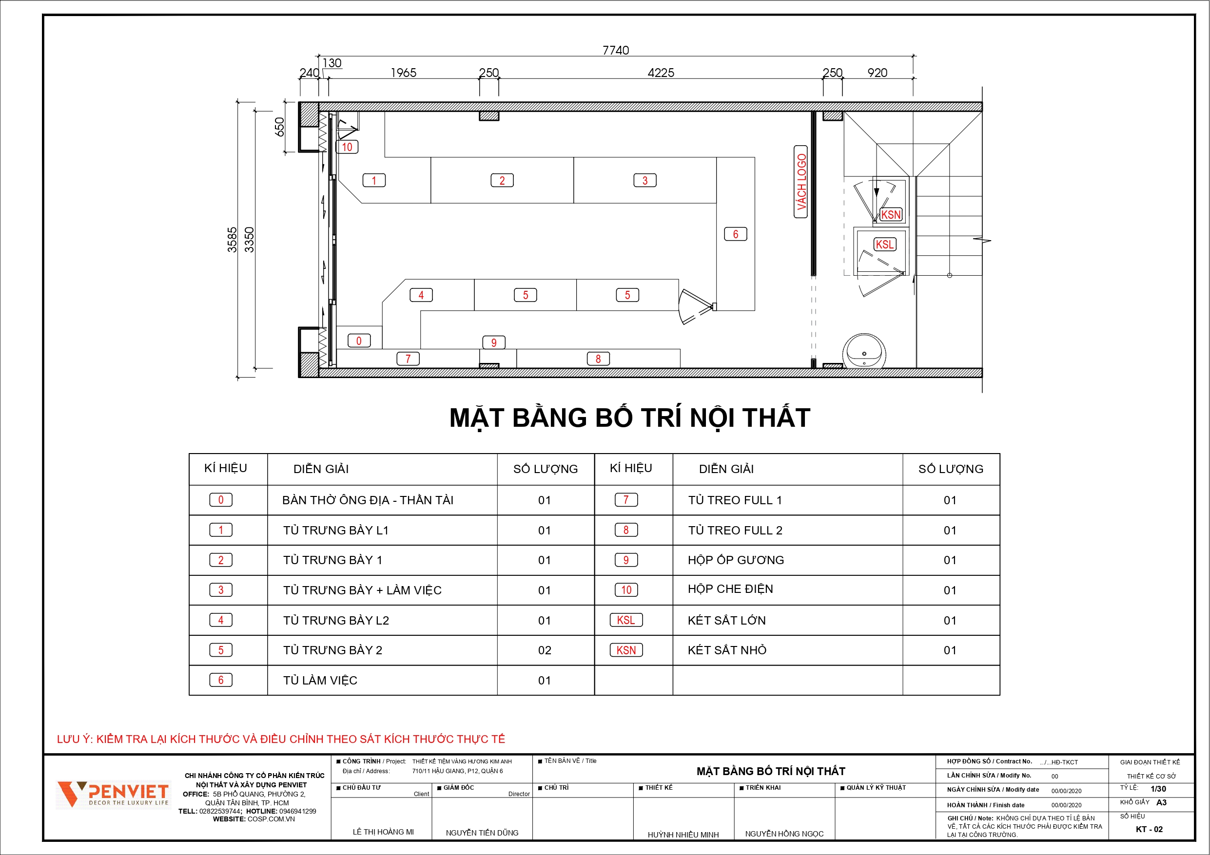 Mặt bằng bố trí công năng tiệm vàng