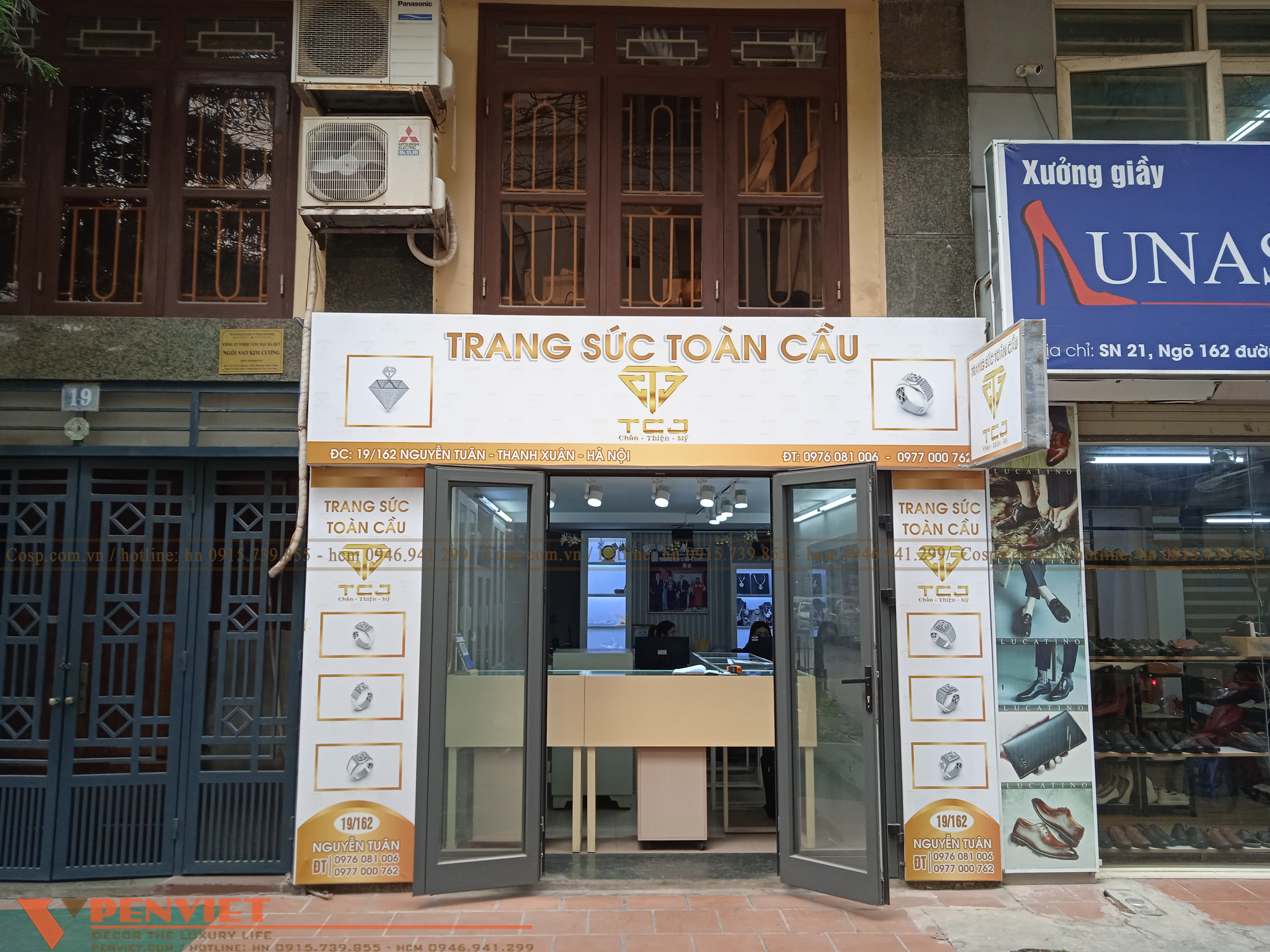 Hiện trạng mặt tiền tiệm vàng bạc trước thiết kế