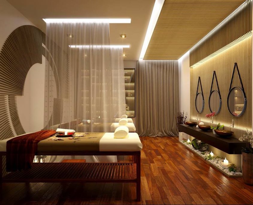 Thiết kế nội thất spa đẹp bằng cách sử dụng màu sắc thống nhất, hài hòa