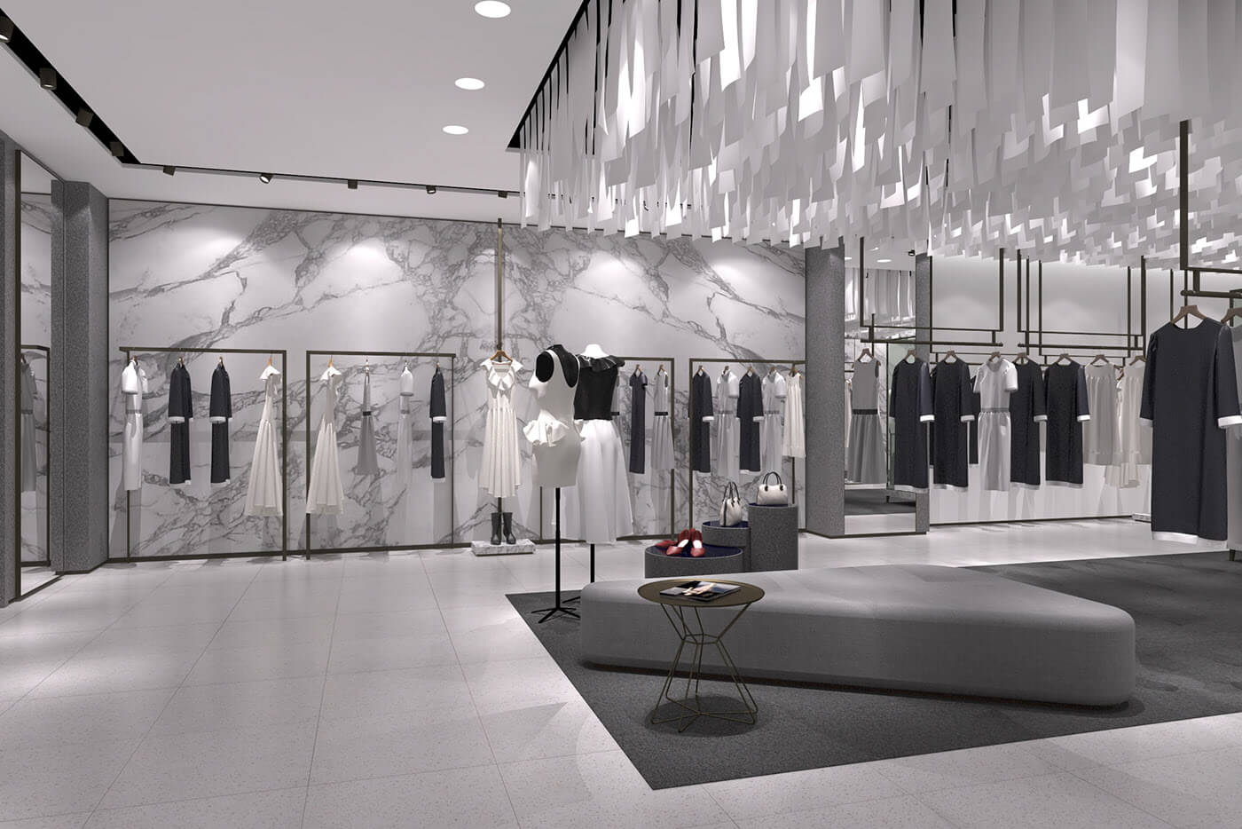 Trưng bày quần áo theo từng phân loại khác nhau