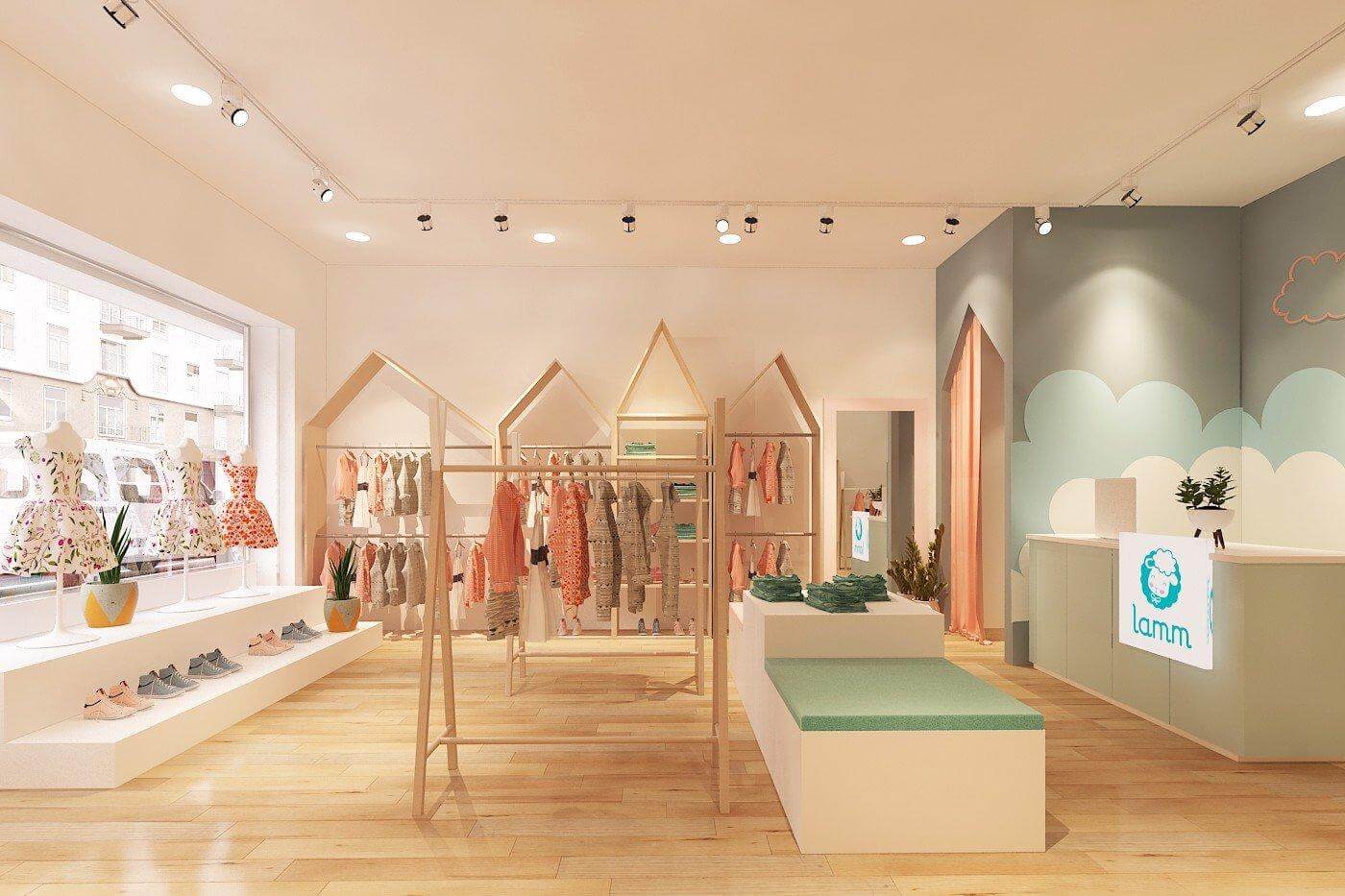 Thiết kế shop phải có sự hài hòa trong màu sắc, cân bằng âm dương