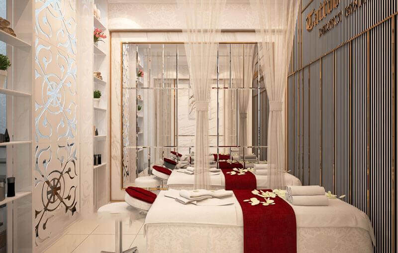 Điểm nhấn màu sắc mang đến sự phá cách cho thiết kế spa đẹp