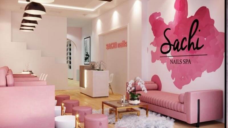 Thiết kế nội thất spa màu hồng bay bổng, ngọt ngào