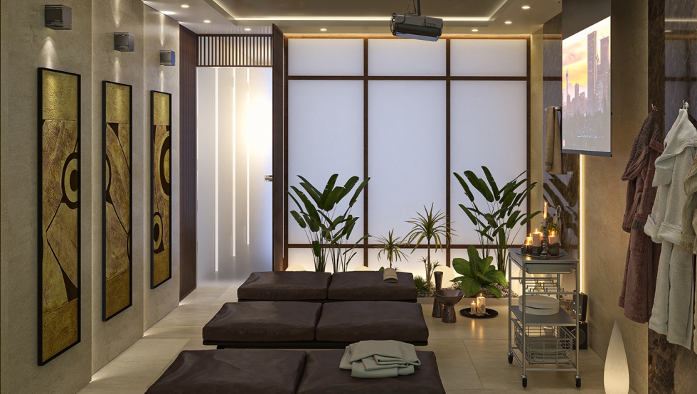Sử dụng tranh treo tường để trang trí cho spa mini
